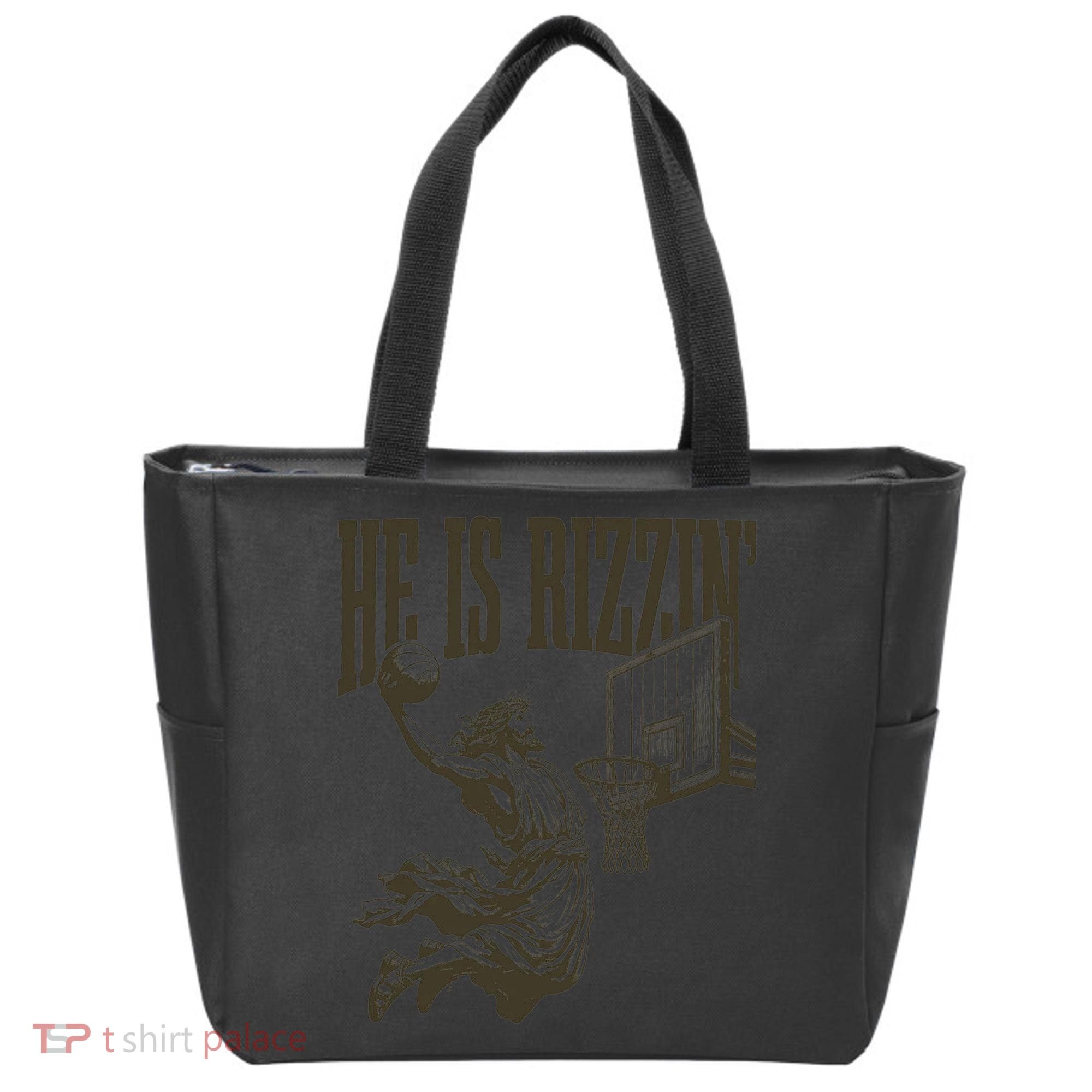 Jesus Playing Basketball He Is Rizzin Tote Bag