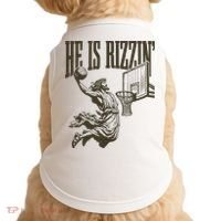 Jesus Playing Basketball He Is Rizzin Doggie Tank thumb 0