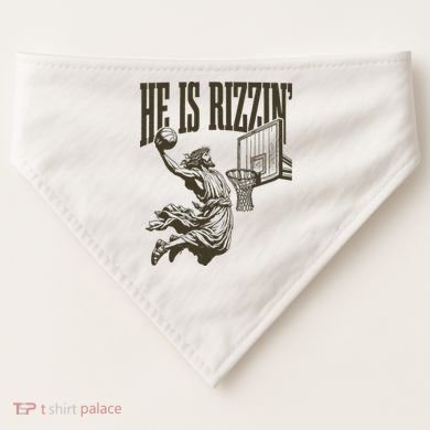 Jesus Playing Basketball He Is Rizzin USA-Made Doggie Bandana