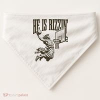 Jesus Playing Basketball He Is Rizzin USA-Made Doggie Bandana thumb 0