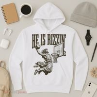 Jesus Playing Basketball He Is Rizzin Hoodie thumb 3