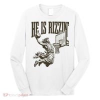Jesus Playing Basketball He Is Rizzin Long Sleeve Shirt thumb 0