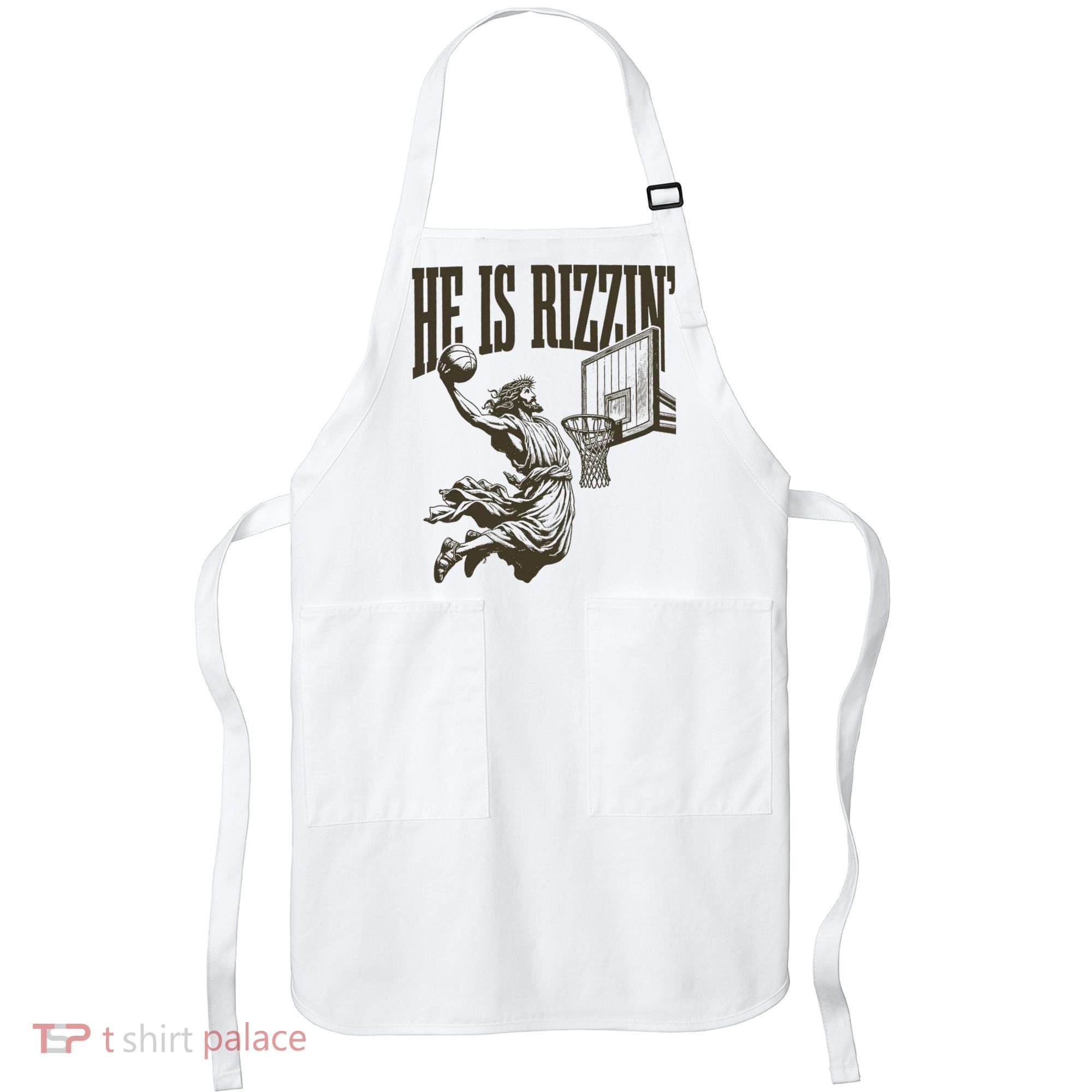 Jesus Playing Basketball He Is Rizzin Apron
