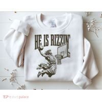 Jesus Playing Basketball He Is Rizzin Sweatshirt thumb 2