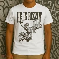 Jesus Playing Basketball He Is Rizzin T-Shirt thumb 3