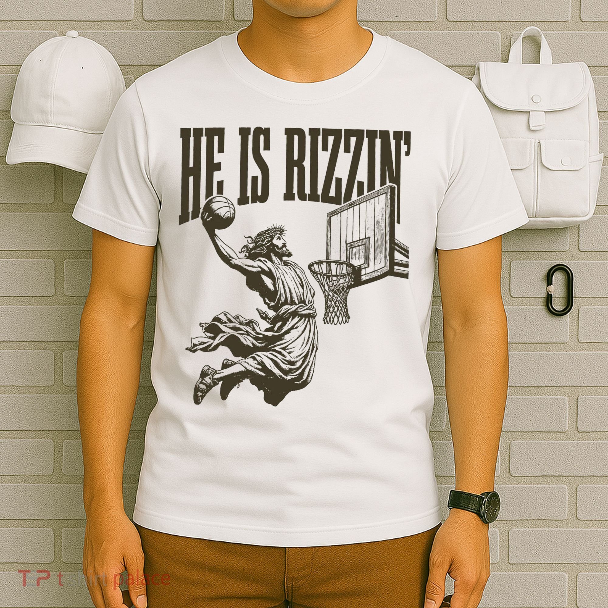 Jesus Playing Basketball He Is Rizzin T-Shirt