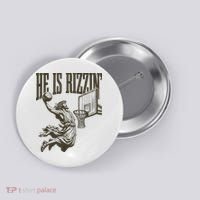 Jesus Playing Basketball He Is Rizzin Button thumb 0