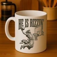 Jesus Playing Basketball He Is Rizzin Coffee Mug thumb 4