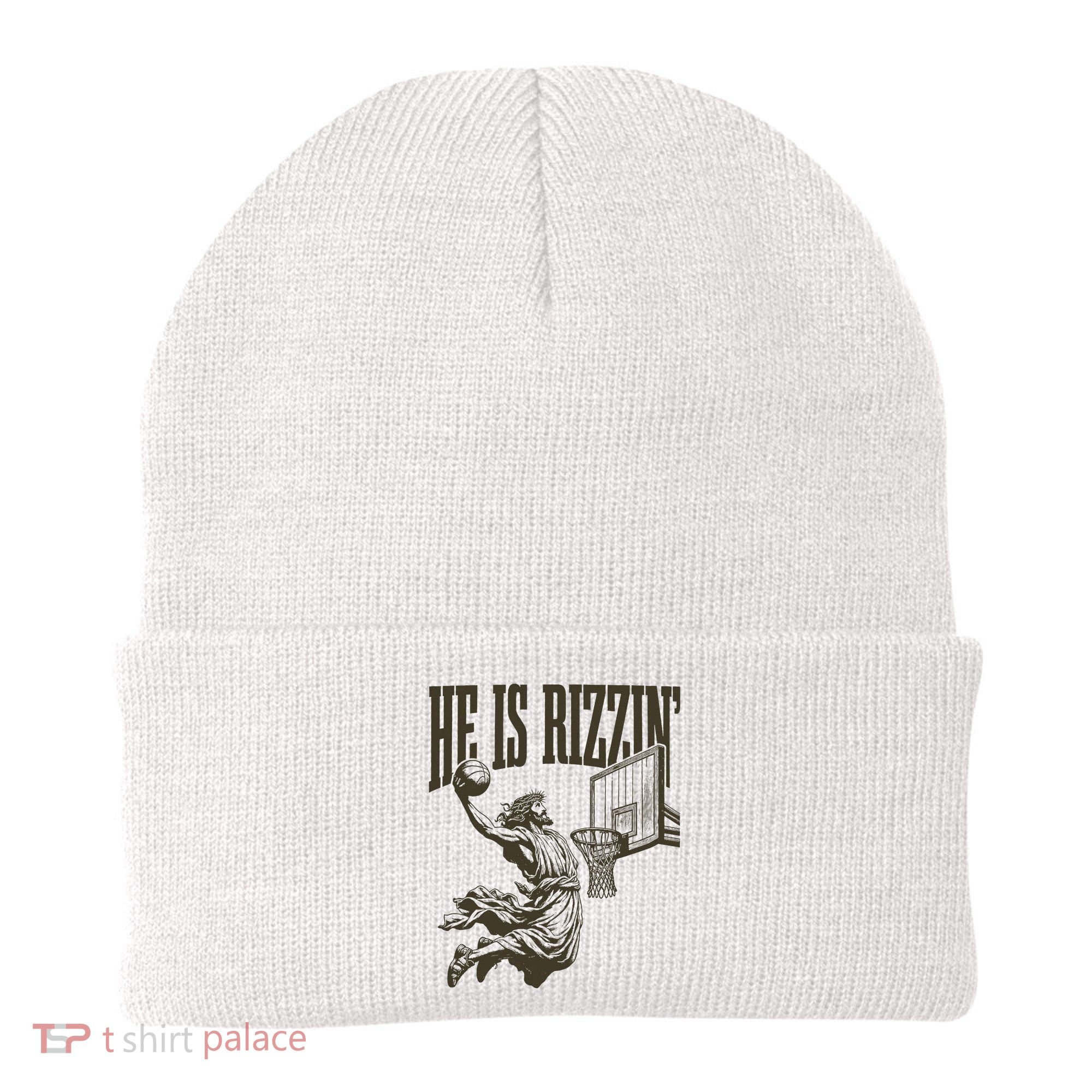 Jesus Playing Basketball He Is Rizzin Beanie