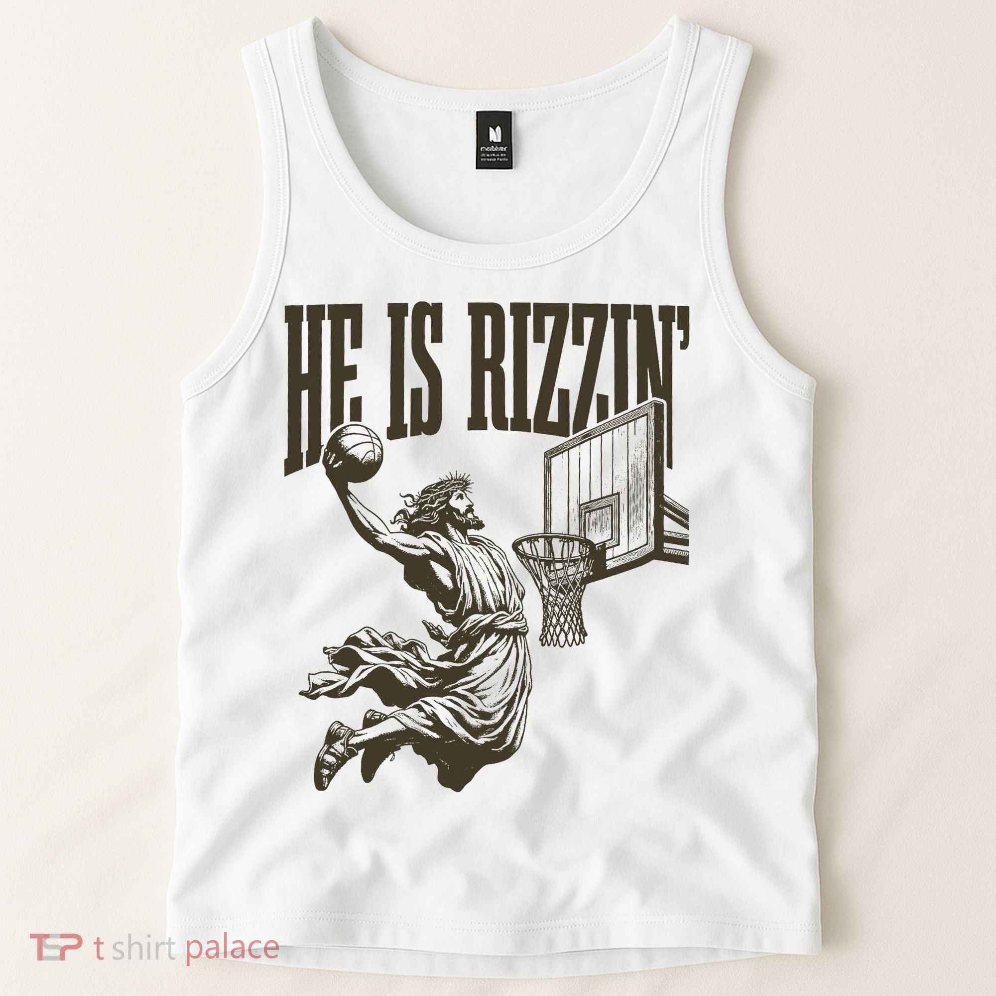 Jesus Playing Basketball He Is Rizzin Tank Top