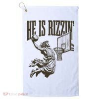 Jesus Playing Basketball He Is Rizzin Golf Towel thumb 0