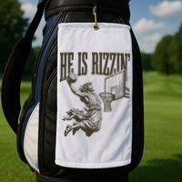 Jesus Playing Basketball He Is Rizzin Golf Towel thumb 2