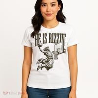 Jesus Playing Basketball He Is Rizzin Women's T-Shirt thumb 4