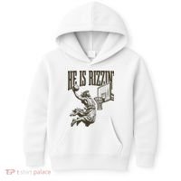 Jesus Playing Basketball He Is Rizzin Kids Hoodie thumb 0