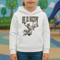 Jesus Playing Basketball He Is Rizzin Kids Hoodie thumb 3