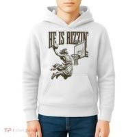 Jesus Playing Basketball He Is Rizzin Kids Hoodie thumb 4