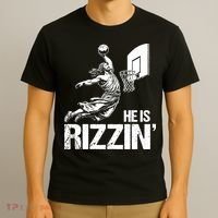Jesus Playing Basketball He Is Rizzin Trending Funny Jesus T-Shirt thumb 3