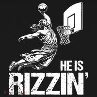 Jesus Playing Basketball He Is Rizzin Trending Funny Jesus Women's Hoodie thumb 2