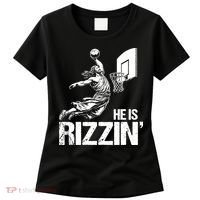 Jesus Playing Basketball He Is Rizzin Trending Funny Jesus Women's T-Shirt thumb 0