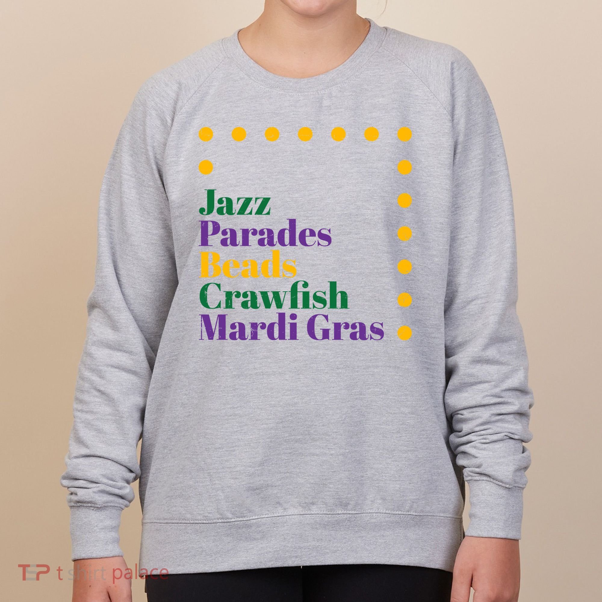 Jazz Parades Beads Crawfish Mardi Gras Women's Sweatshirt