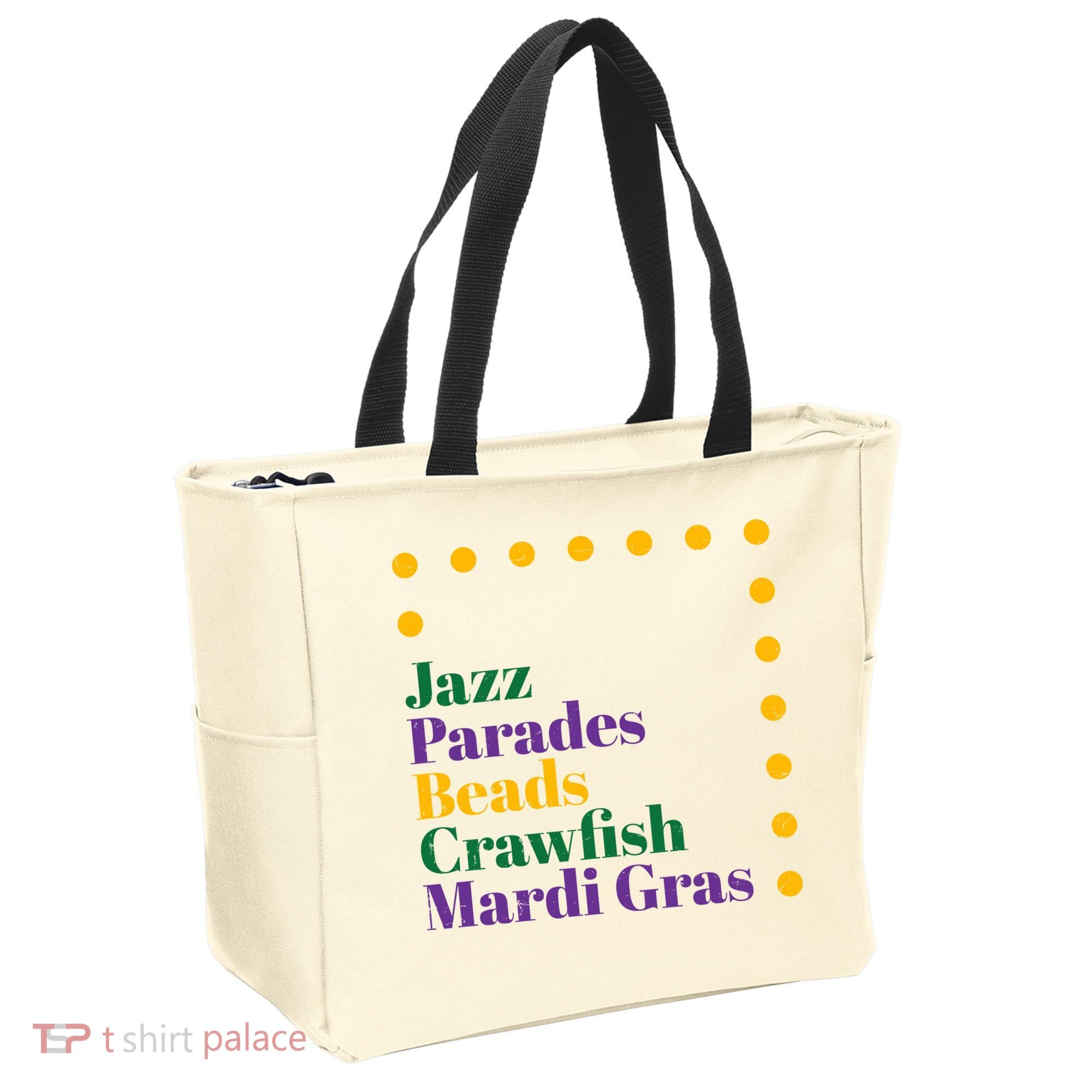 Jazz Parades Beads Crawfish Mardi Gras Tote Bag