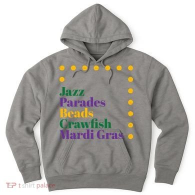 Jazz Parades Beads Crawfish Mardi Gras Hoodie