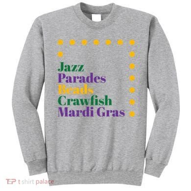 Jazz Parades Beads Crawfish Mardi Gras Sweatshirt