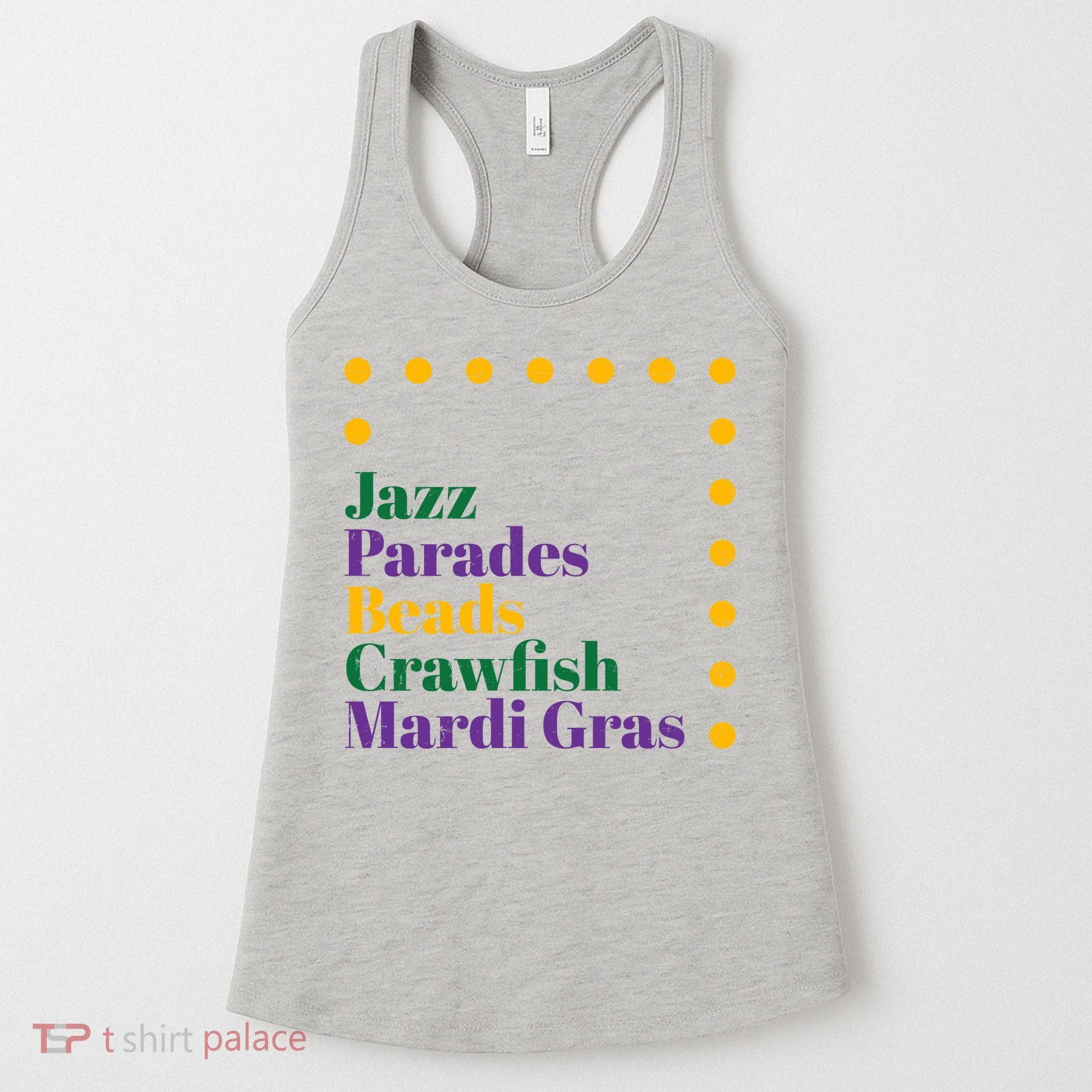Jazz Parades Beads Crawfish Mardi Gras Women's Tank Top