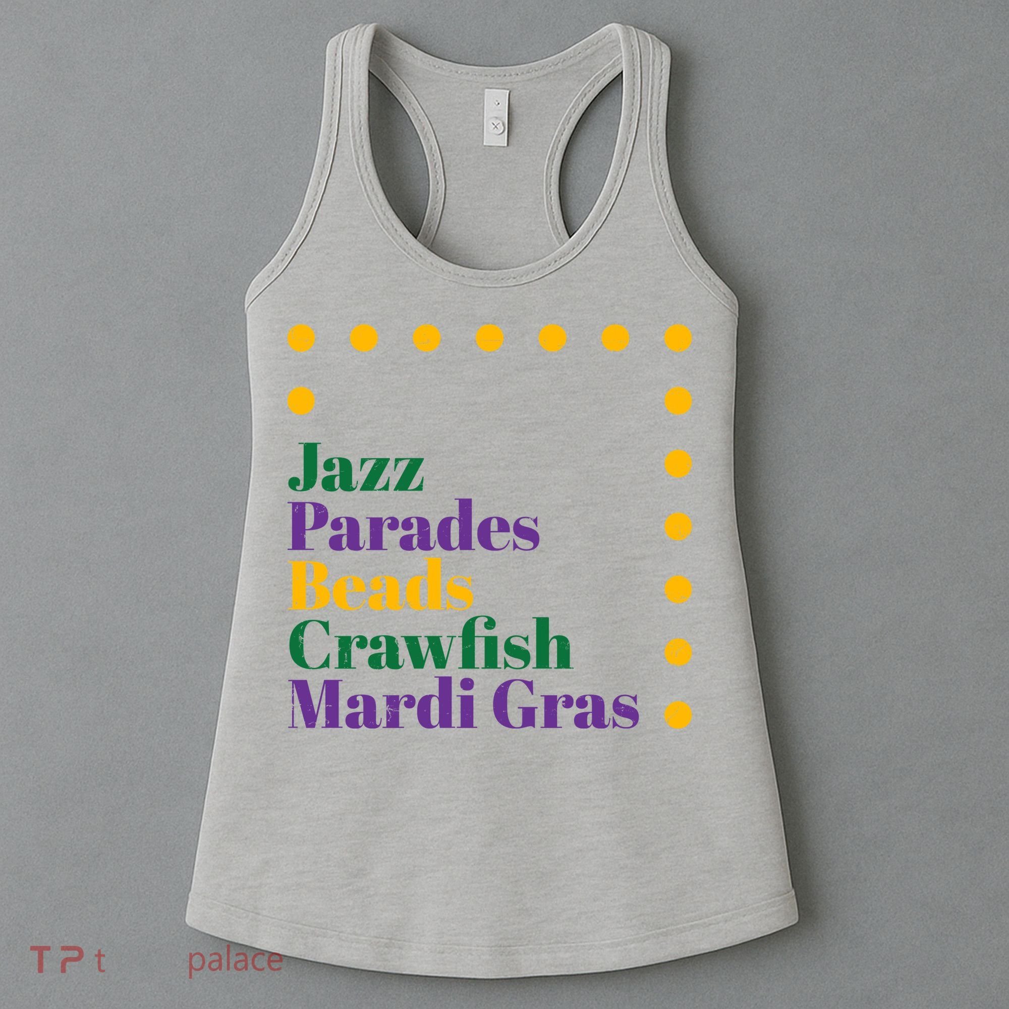 Jazz Parades Beads Crawfish Mardi Gras Women's Tank Top