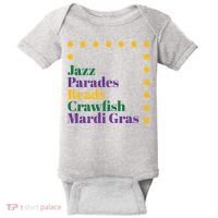 Jazz Parades Beads Crawfish Mardi Gras Baby Bodysuit thumb 0