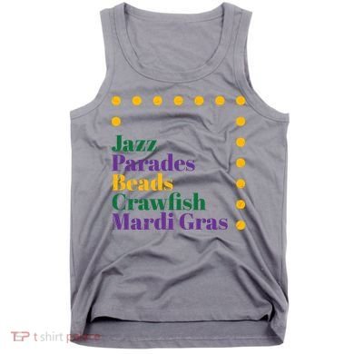 Jazz Parades Beads Crawfish Mardi Gras Tank Top