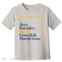 Jazz Parades Beads Crawfish Mardi Gras Toddler T-Shirt thumb 0