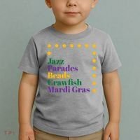 Jazz Parades Beads Crawfish Mardi Gras Toddler T-Shirt thumb 2