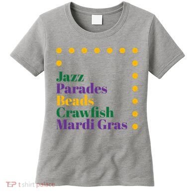 Jazz Parades Beads Crawfish Mardi Gras Women's T-Shirt
