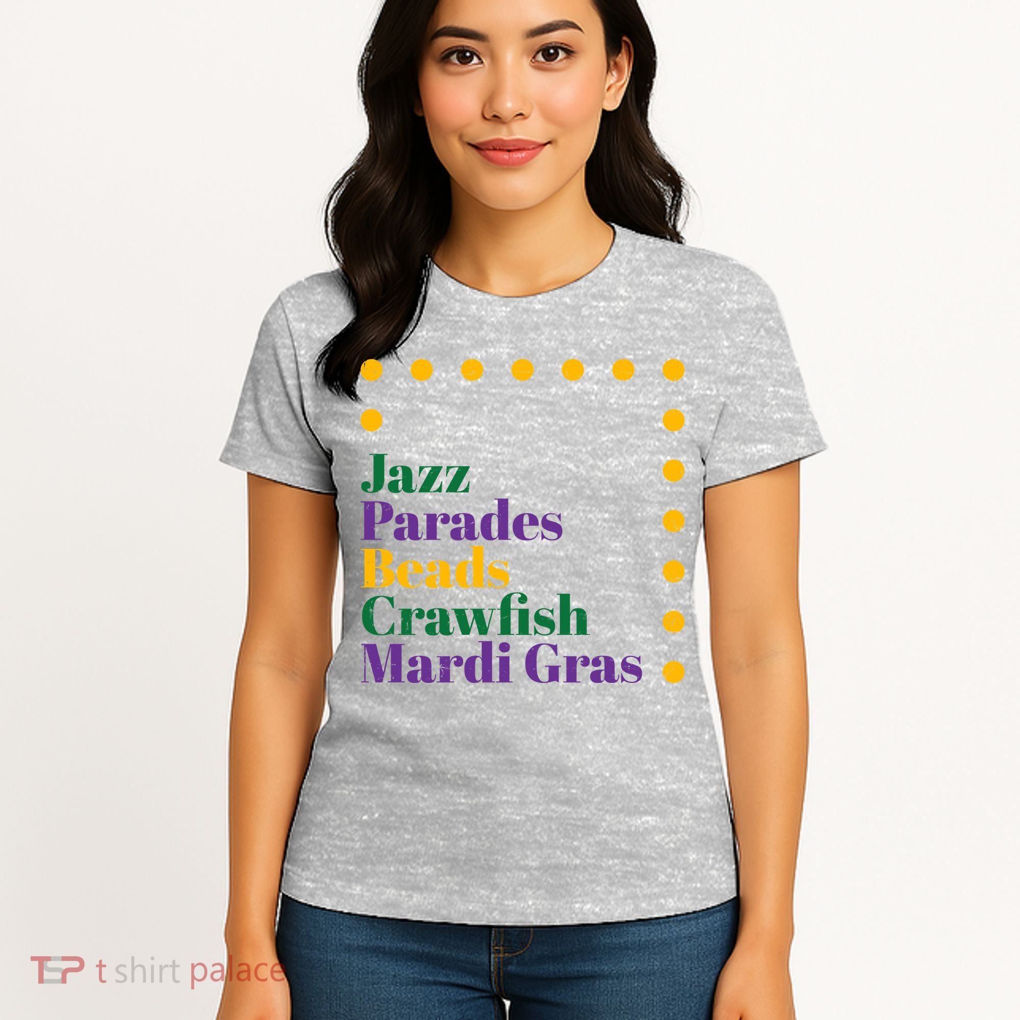 Jazz Parades Beads Crawfish Mardi Gras Women's T-Shirt