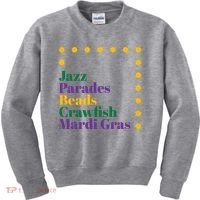 Jazz Parades Beads Crawfish Mardi Gras Kids Sweatshirt thumb 0