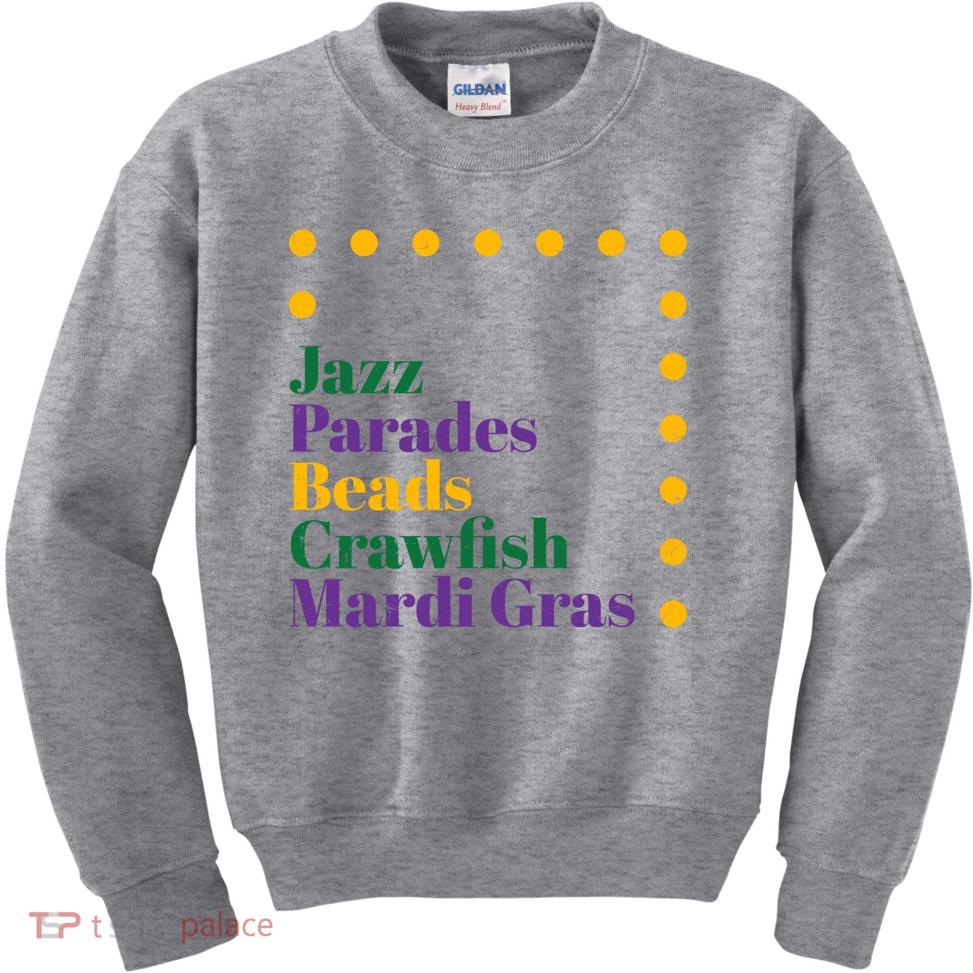 Jazz Parades Beads Crawfish Mardi Gras Kids Sweatshirt