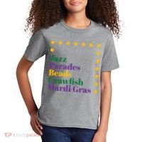 Jazz Parades Beads Crawfish Mardi Gras Kids T-Shirt thumb 2