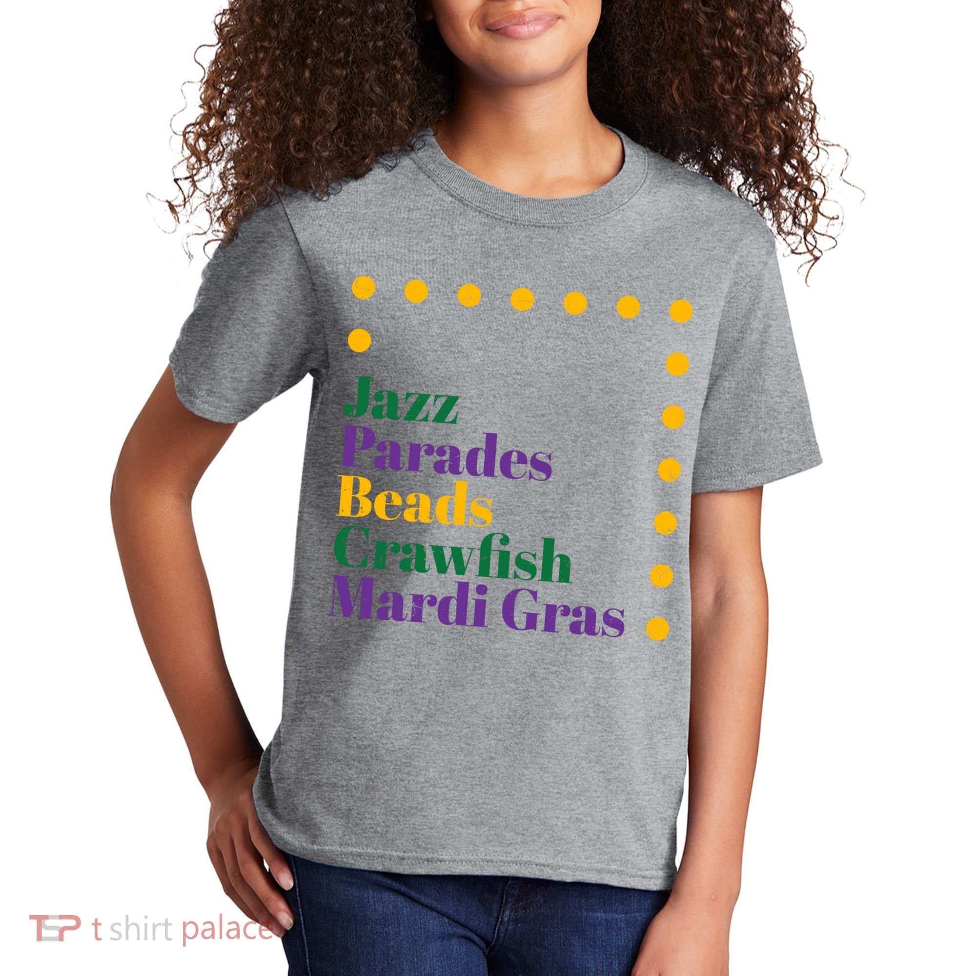 Jazz Parades Beads Crawfish Mardi Gras Kids T-Shirt