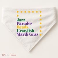 Jazz Parades Beads Crawfish Mardi Gras USA-Made Doggie Bandana thumb 0