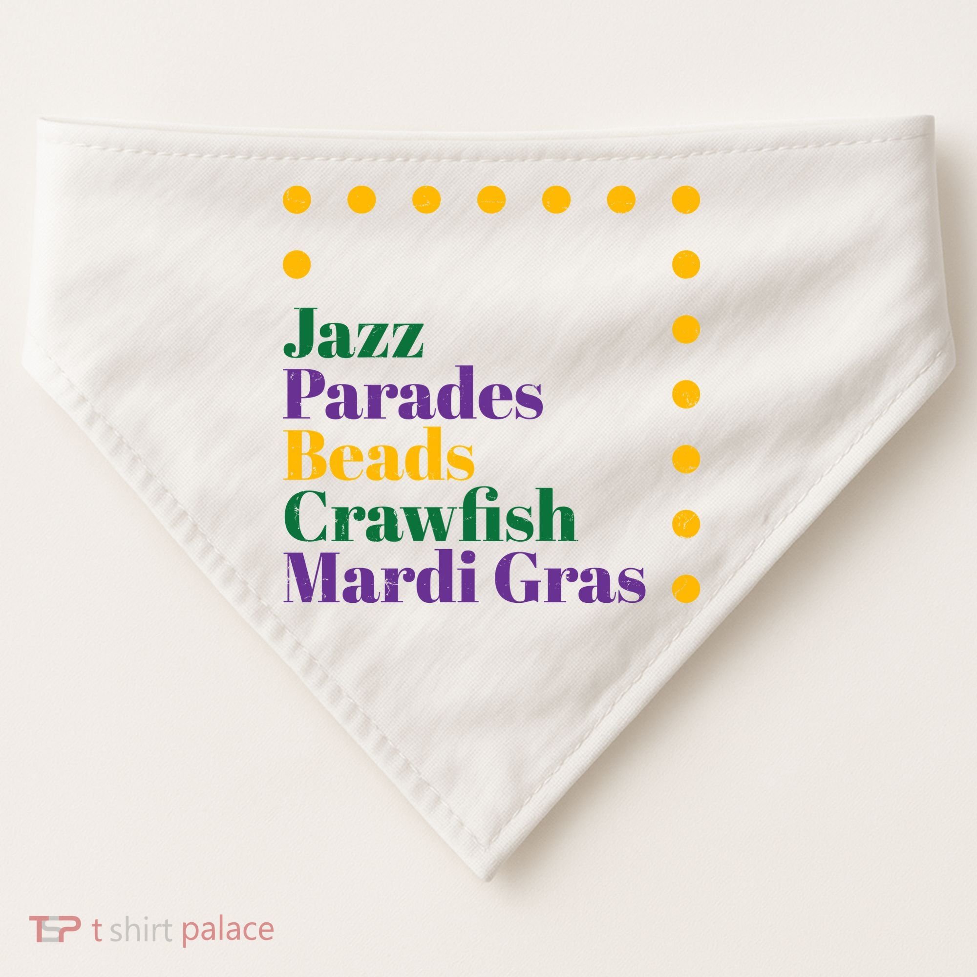 Jazz Parades Beads Crawfish Mardi Gras USA-Made Doggie Bandana