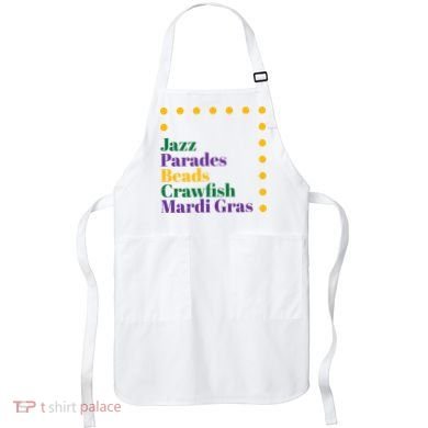 Jazz Parades Beads Crawfish Mardi Gras Apron