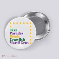 Jazz Parades Beads Crawfish Mardi Gras Button thumb 0