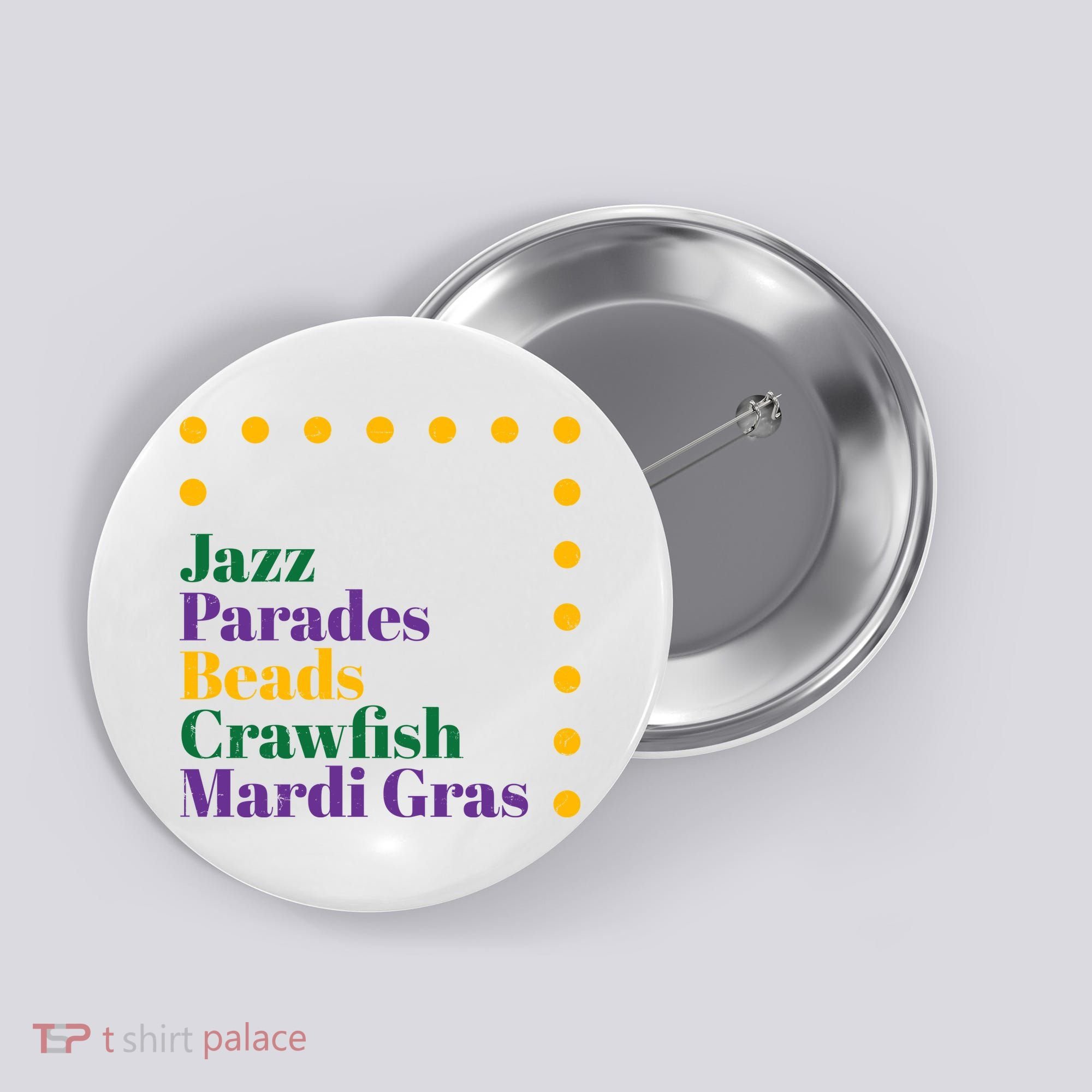 Jazz Parades Beads Crawfish Mardi Gras Button