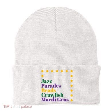 Jazz Parades Beads Crawfish Mardi Gras Beanie