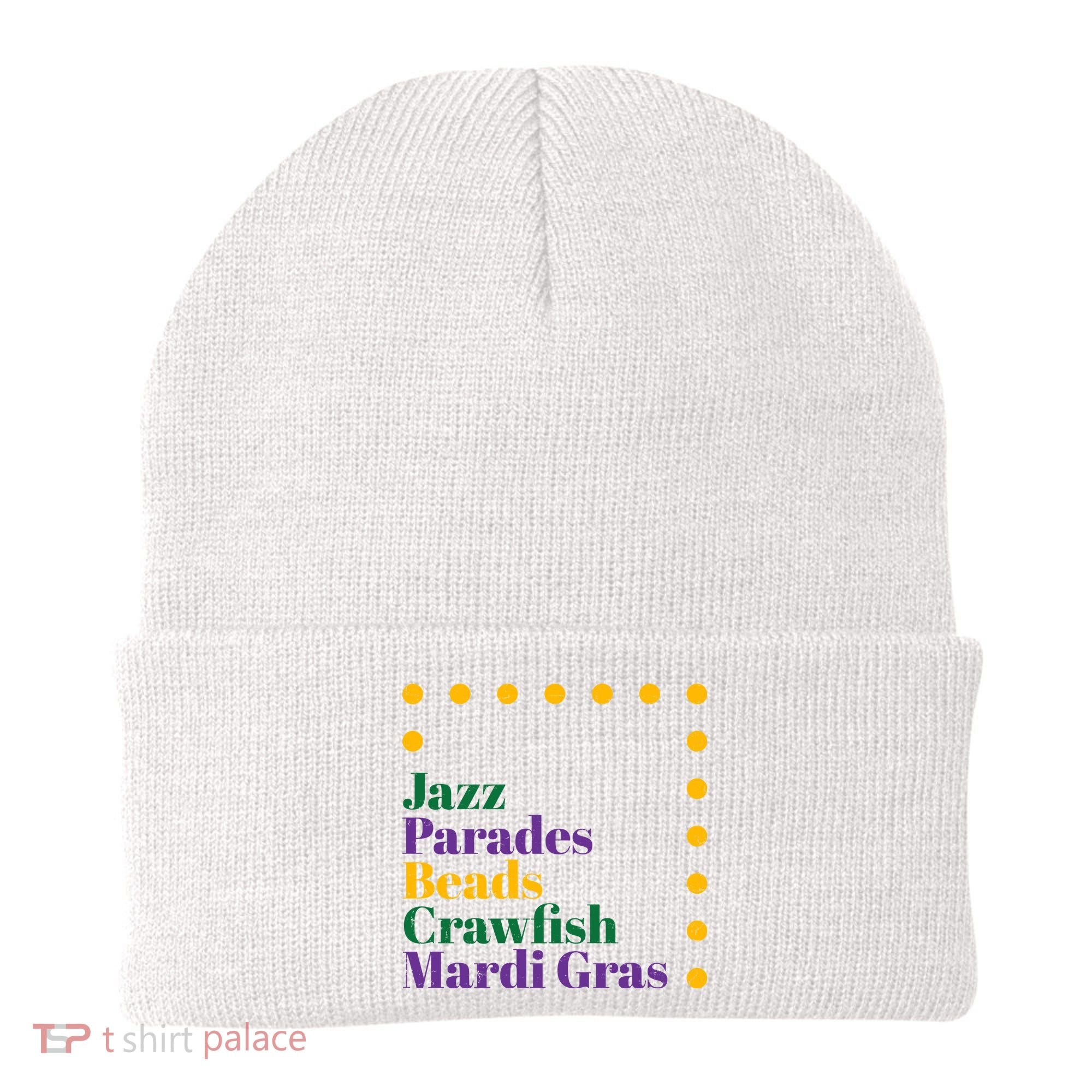 Jazz Parades Beads Crawfish Mardi Gras Beanie