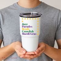 Jazz Parades Beads Crawfish Mardi Gras Tumbler thumb 2