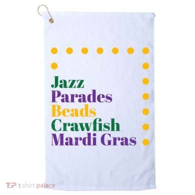 Jazz Parades Beads Crawfish Mardi Gras Golf Towel