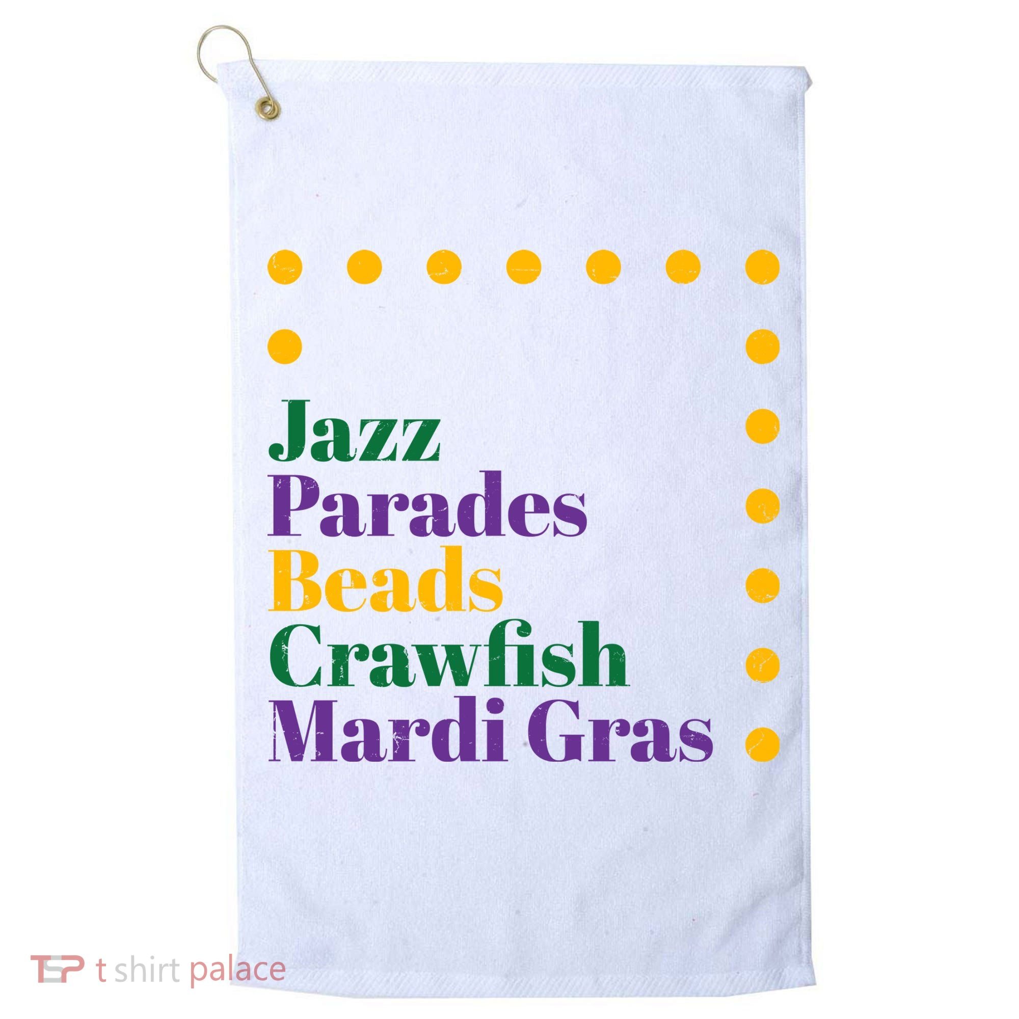 Jazz Parades Beads Crawfish Mardi Gras Golf Towel