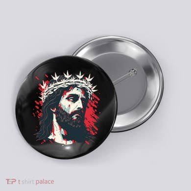 Jesus Painting Christianity Button